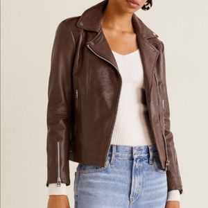 Mango 100% Genuine Leather biker jacket